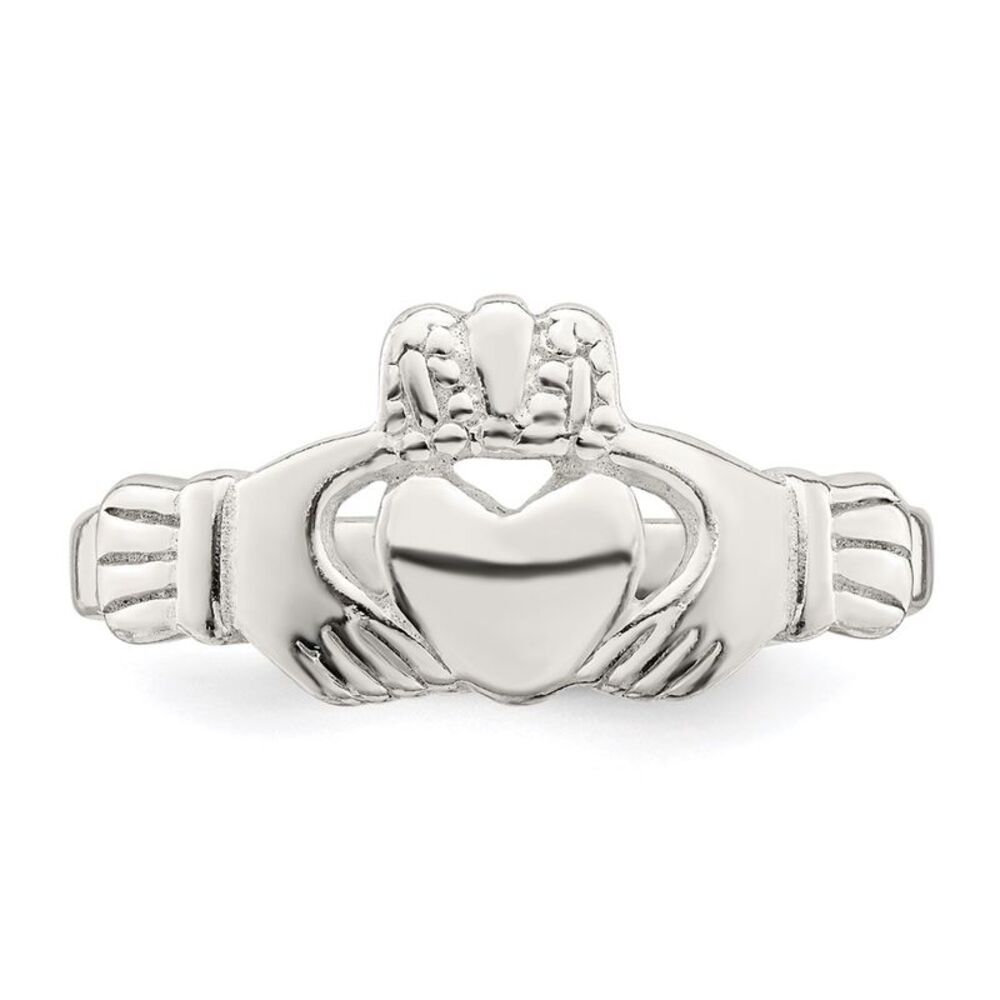 Kazi Luxury Sterling Silver Solid Claddagh Ring - image 5
